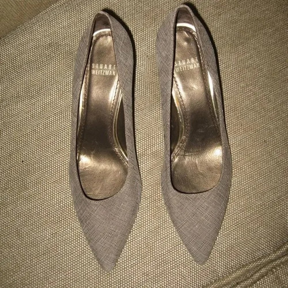 Stuart Weitzman Gray Chunky Heel And Pointy Toe S… - image 3